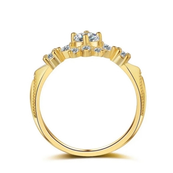 14K Gold Plated AAA Zircon Ring - Picture 2 of 3